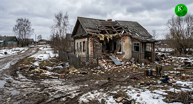 Разрушенный дом. Иллюстрация создана "Кавказским узлом" при помощи ИИ в программе Copilot
