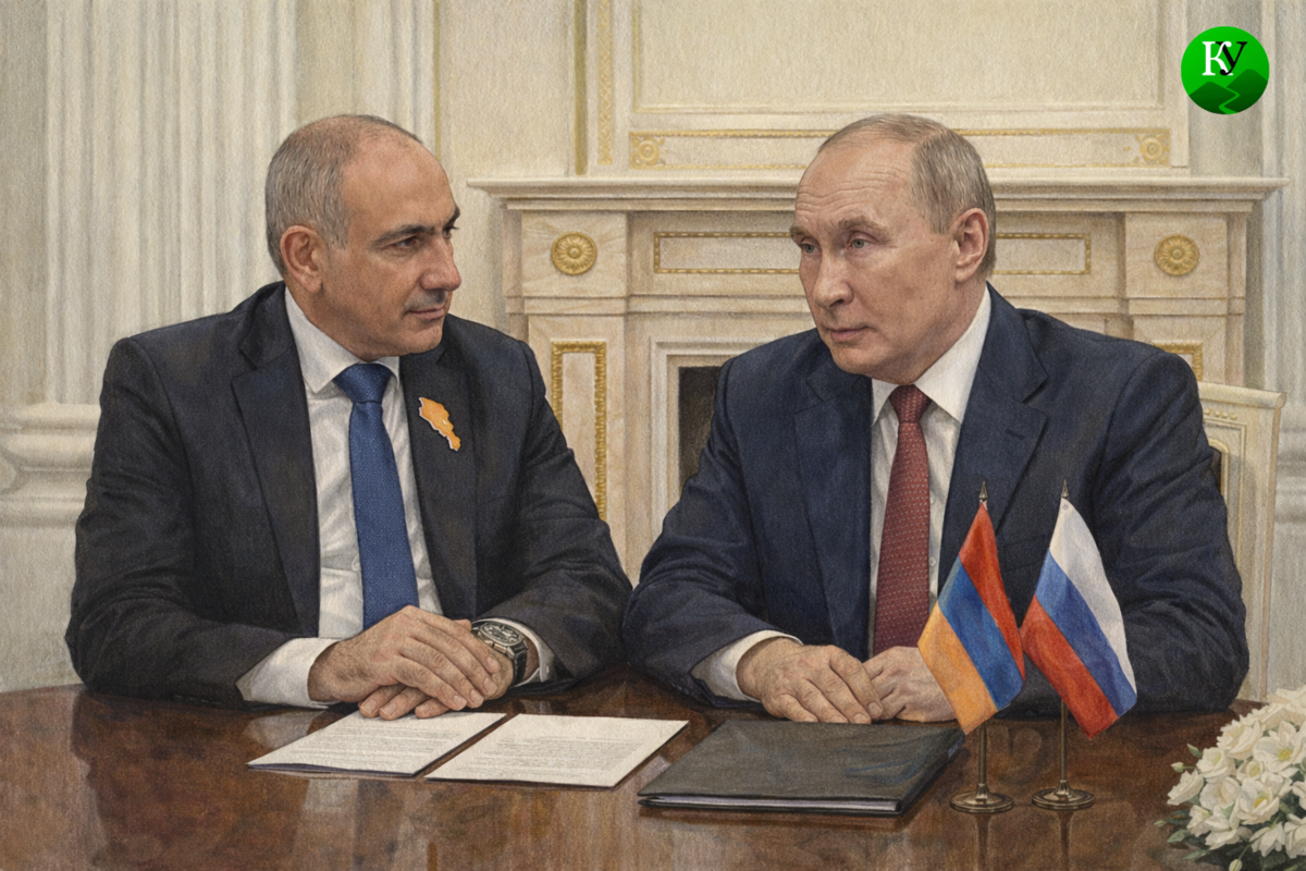 Встреча Никола Пашиняна и Владимира Путина. Иллюстрация создана "Кавказским узлом" с помощью ИИ в программе Copilot Встреча Никола Пашиняна и Владимира Путина. Иллюстрация создана "Кавказским узлом" с помощью ИИ в программе Copilot