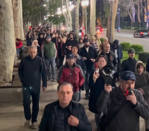 Стоп-кад: "Марш протестующих в Тбилиси в поддержку детей с миодистрофией Дюшенна". Фото: MO SE / Facebook Стоп-кад: "Марш протестующих в Тбилиси в поддержку детей с миодистрофией Дюшенна". Фото: MO SE / Facebook