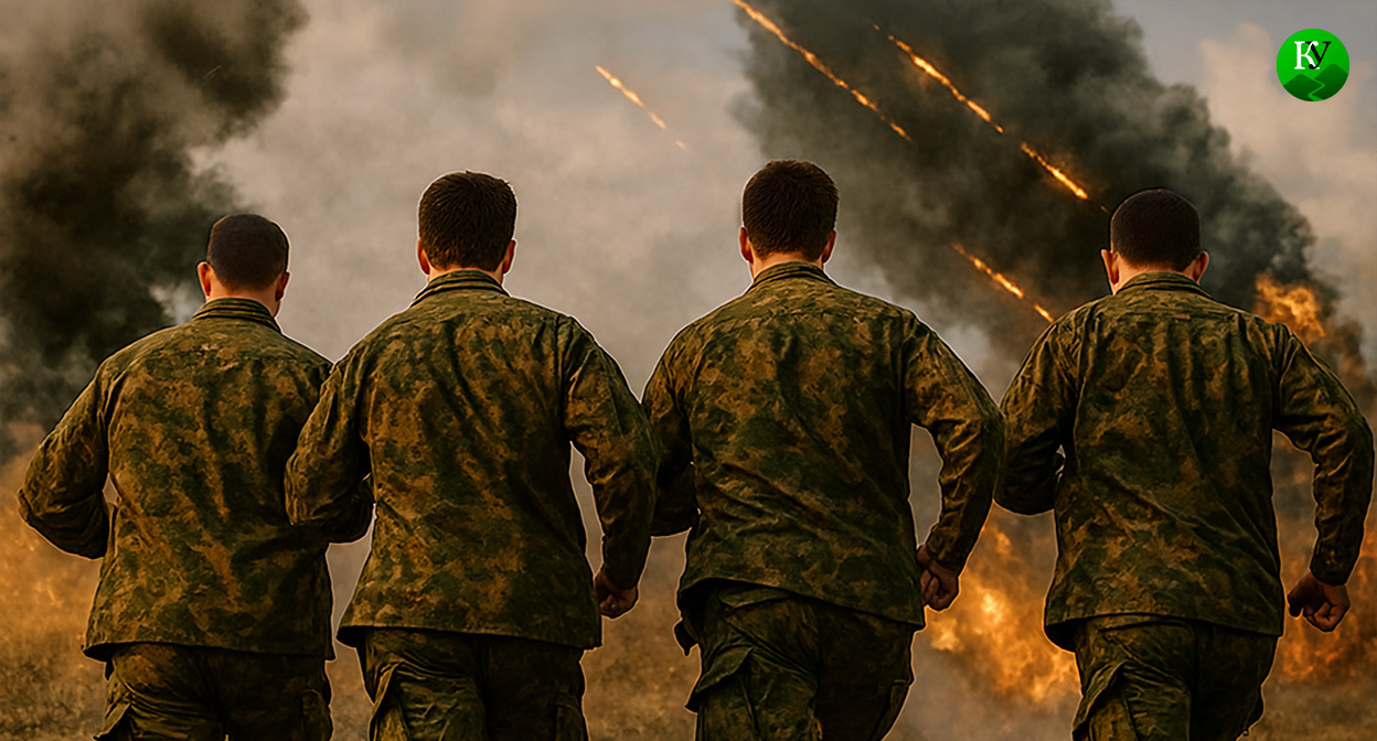 Военные на СВО. Иллюстрация создана «Кавказским узлом» с помощью ИИ в программе Copilot