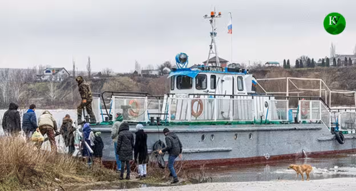 Паромная переправа. Иллюстрация создана "Кавказским узлом" при помощи ИИ в программе Copilot