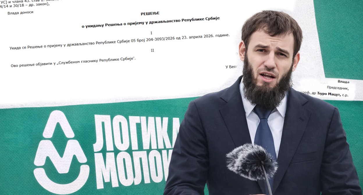 Якуб Закриев и решение властей Сербии. Коллаж "Кавказского узла"