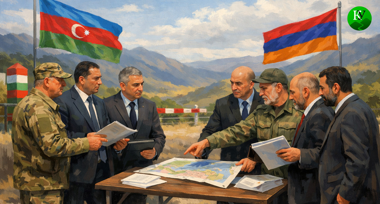 Комиссии по согласованию границ. Иллюстрация создана «Кавказским узлом» с помощью ИИ в программе Copilot
