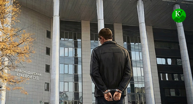 Осужденный на фоне здания суда. Иллюстрация создана "Кавказским узлом" при помощи ИИ в программе Copilot Осужденный на фоне здания суда. Иллюстрация создана "Кавказским узлом" при помощи ИИ в программе Copilot