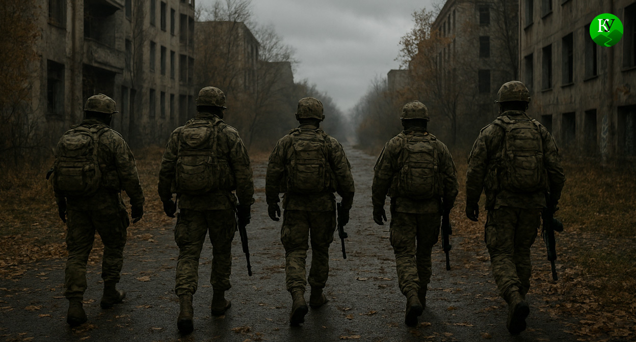 Военные на СВО. Иллюстрация создана «Кавказским узлом» с помощью ИИ в программе Copilot