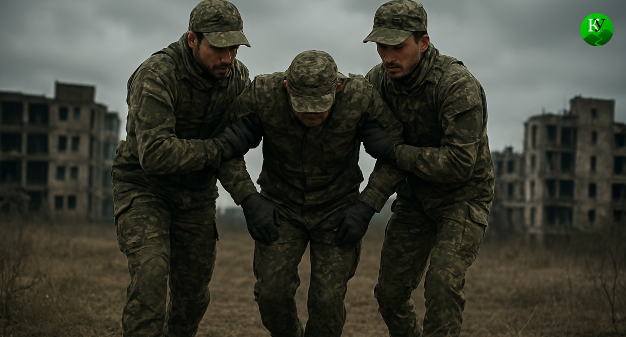 Военные на СВО. Иллюстрация создана «Кавказским узлом» с помощью ИИ в программе Copilot