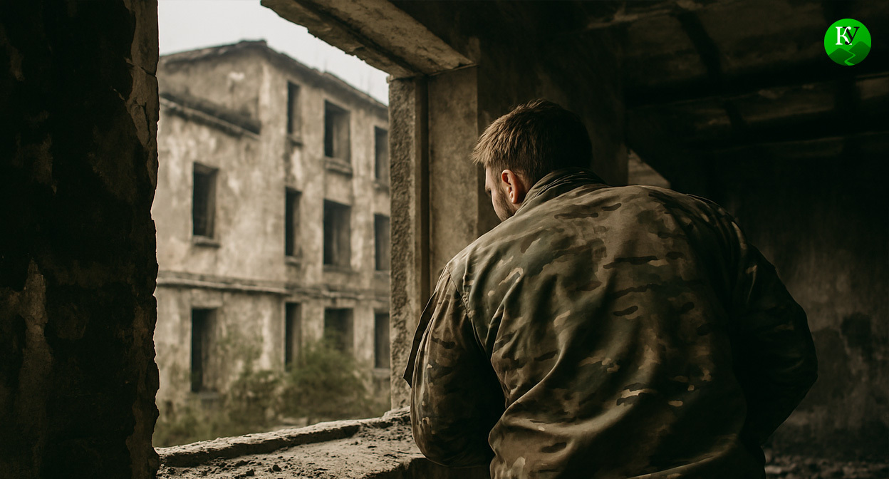Военный на СВО. Иллюстрация создана «Кавказским узлом» с помощью ИИ в программе Copilot
