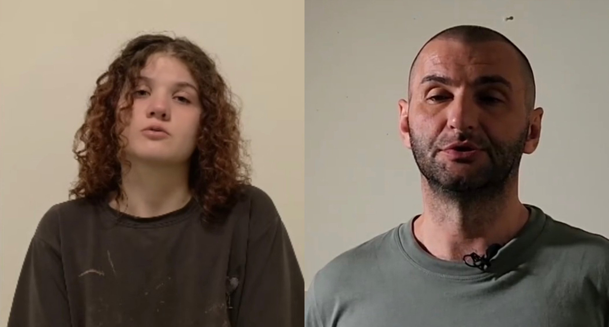 Задержанные ФСБ в Москве и Краснодаре. Стоп-кадр видео НАК / YouTube и стоп-кадр видео "Новости Первого канала" / "ВКонтакте". Коллаж "Кавказского узла".
