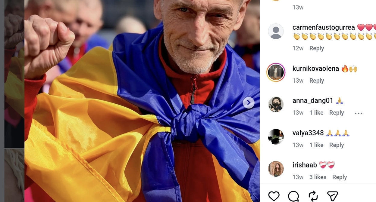 Сергей Скотаренко в день обмена пленными. Скриншот публикации tara.kurushkina в Instagram*