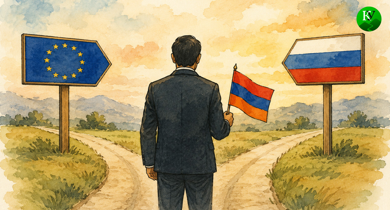 Выбор армении. Иллюстрация создана «Кавказским узлом» с помощью ИИ в программе Copilot Выбор армении. Иллюстрация создана «Кавказским узлом» с помощью ИИ в программе Copilot