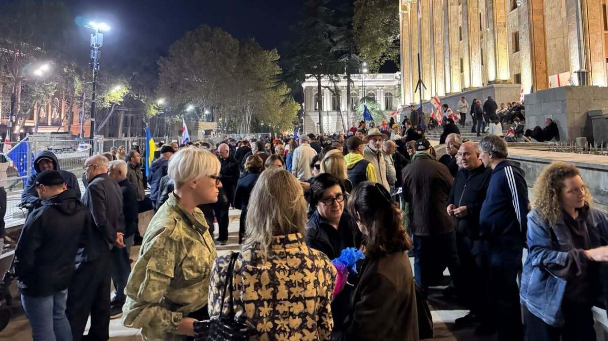 Демонстранты под стенами парламента Грузии. Фото:  Giorgi Mumladze / Facebook*