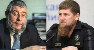 Пинхас Гольдшмидт (слева) и Рамзан Кадыров. Коллаж "Кавказского узла" Фото: https://chechen.er.ru, Конференция раввинов Европы Пинхас Гольдшмидт (слева) и Рамзан Кадыров. Коллаж "Кавказского узла" Фото: https://chechen.er.ru, Конференция раввинов Европы